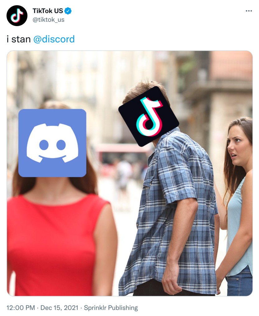 TikTok promotes collaboration with Discord on Twitter.