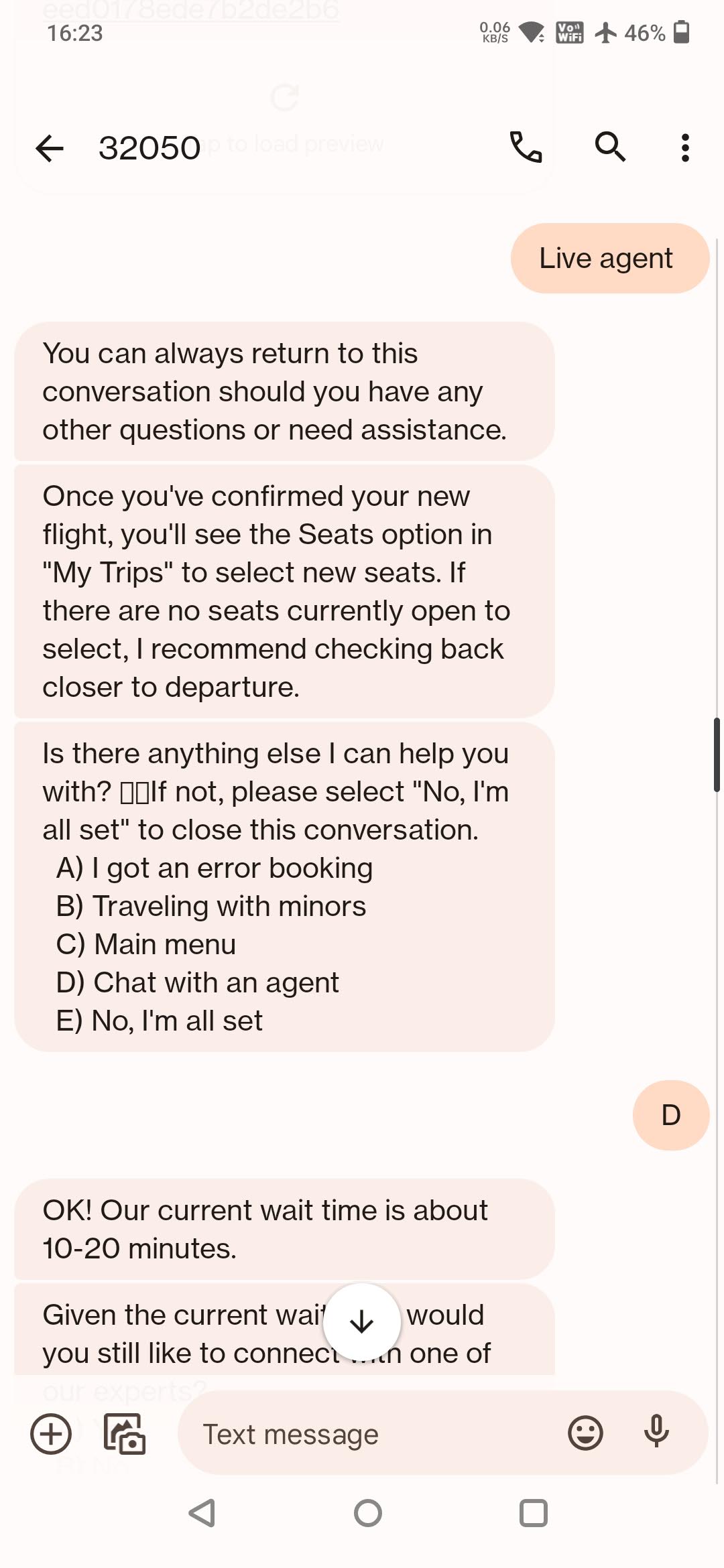 United text message support - 5