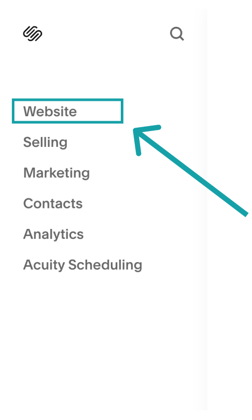 Go to your Squarespace dashboard and click on Design Site from top right menu.