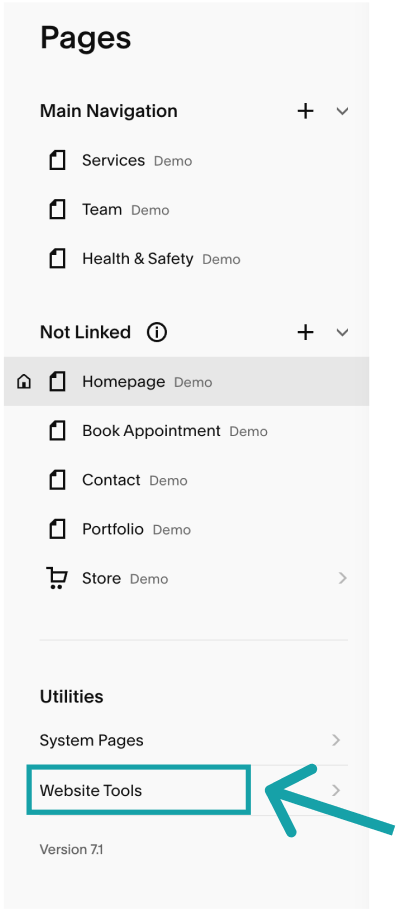Go to your website tool and click on sidebar menu menu.